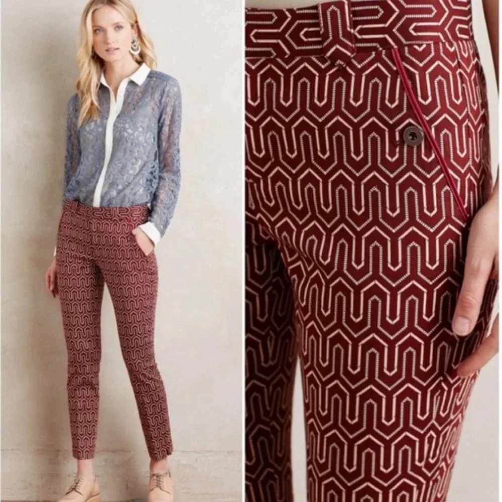 Anthropologie Cartonnier Charlie Geometric Print Trouser